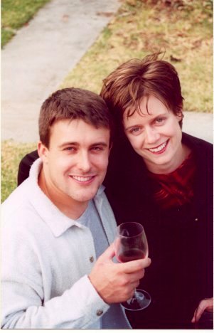 Cazz and I at Sarah and Ryans Christmas 2001